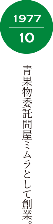 1977年10月 青果物委託問屋ミムラとして創業。